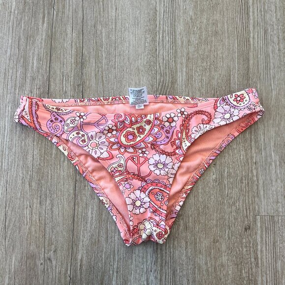 Womens Wild Fable Pink Printed Bikini Bottoms - S - Picture 1 of 5